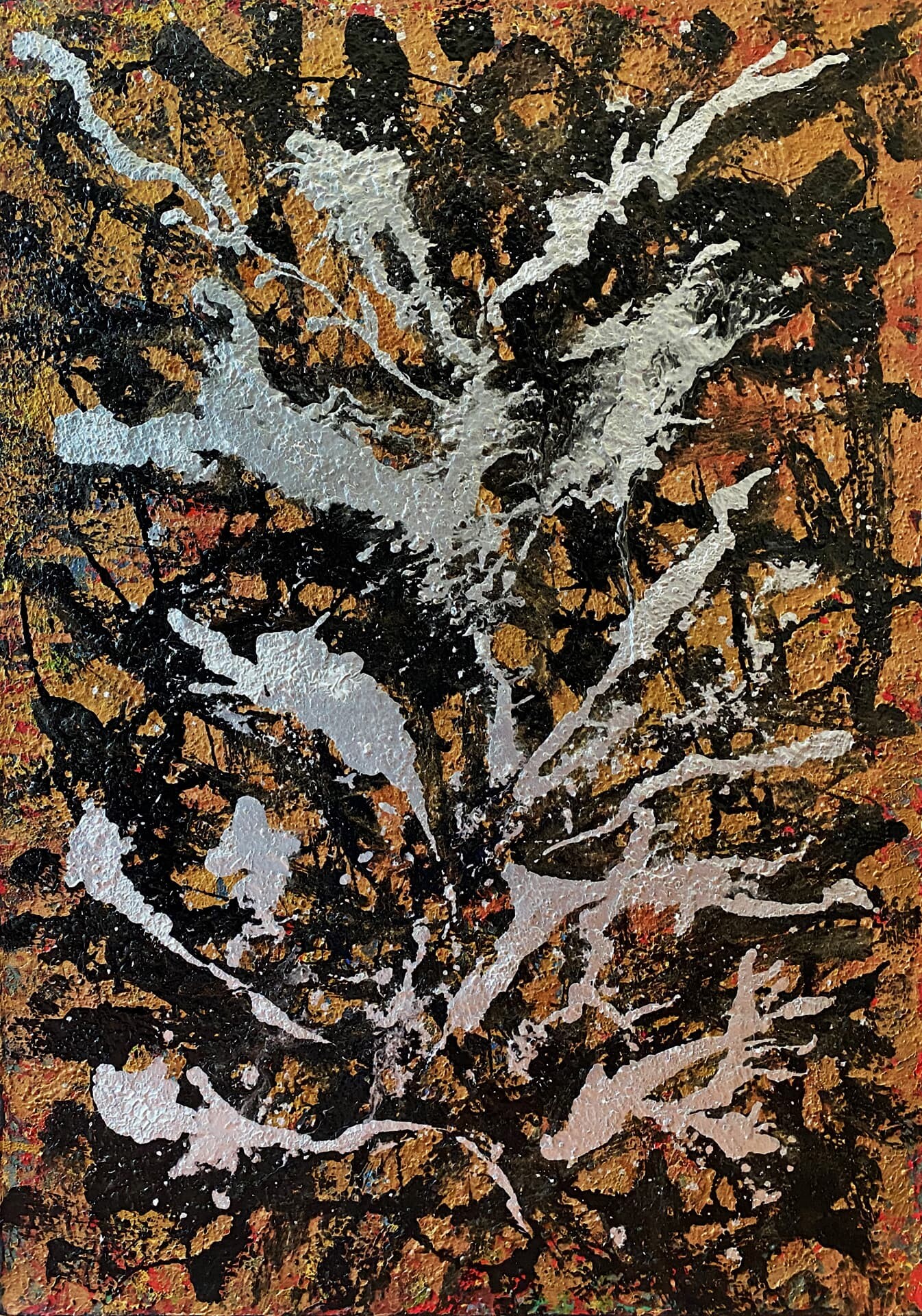 escape, 2020, tuval üzerine karışık teknik, 100 cm x 70 cm