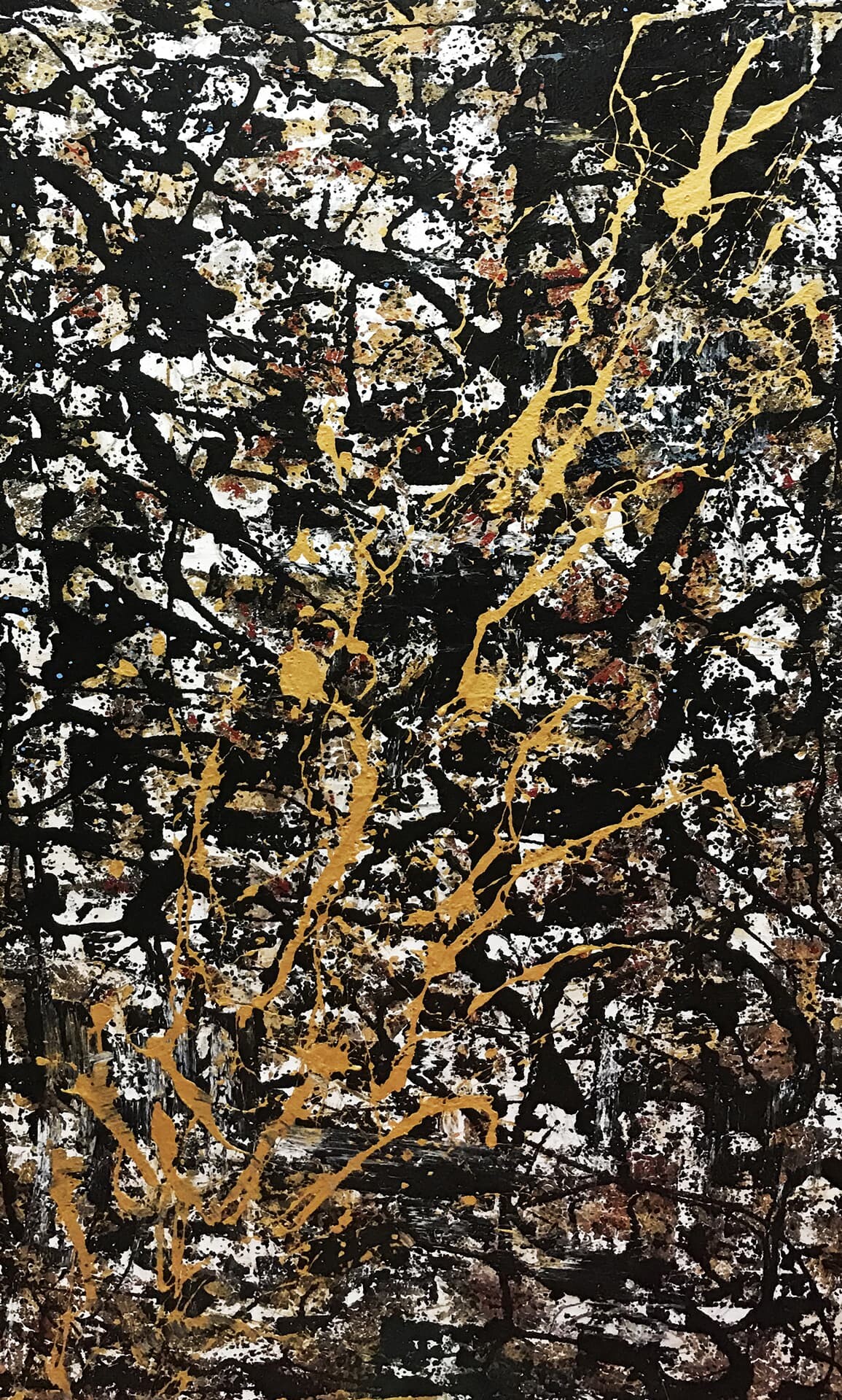 cage, 2020, tuval üzerine karışık teknik, 150 cm x 80 cm