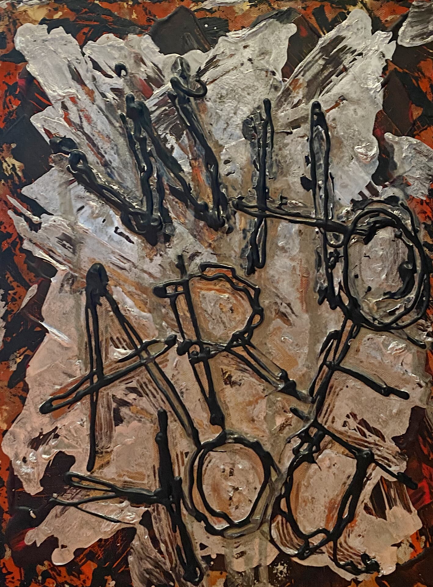 who are you, 2020, tuval üzerine karışık teknik, 40 cm x 30 cm