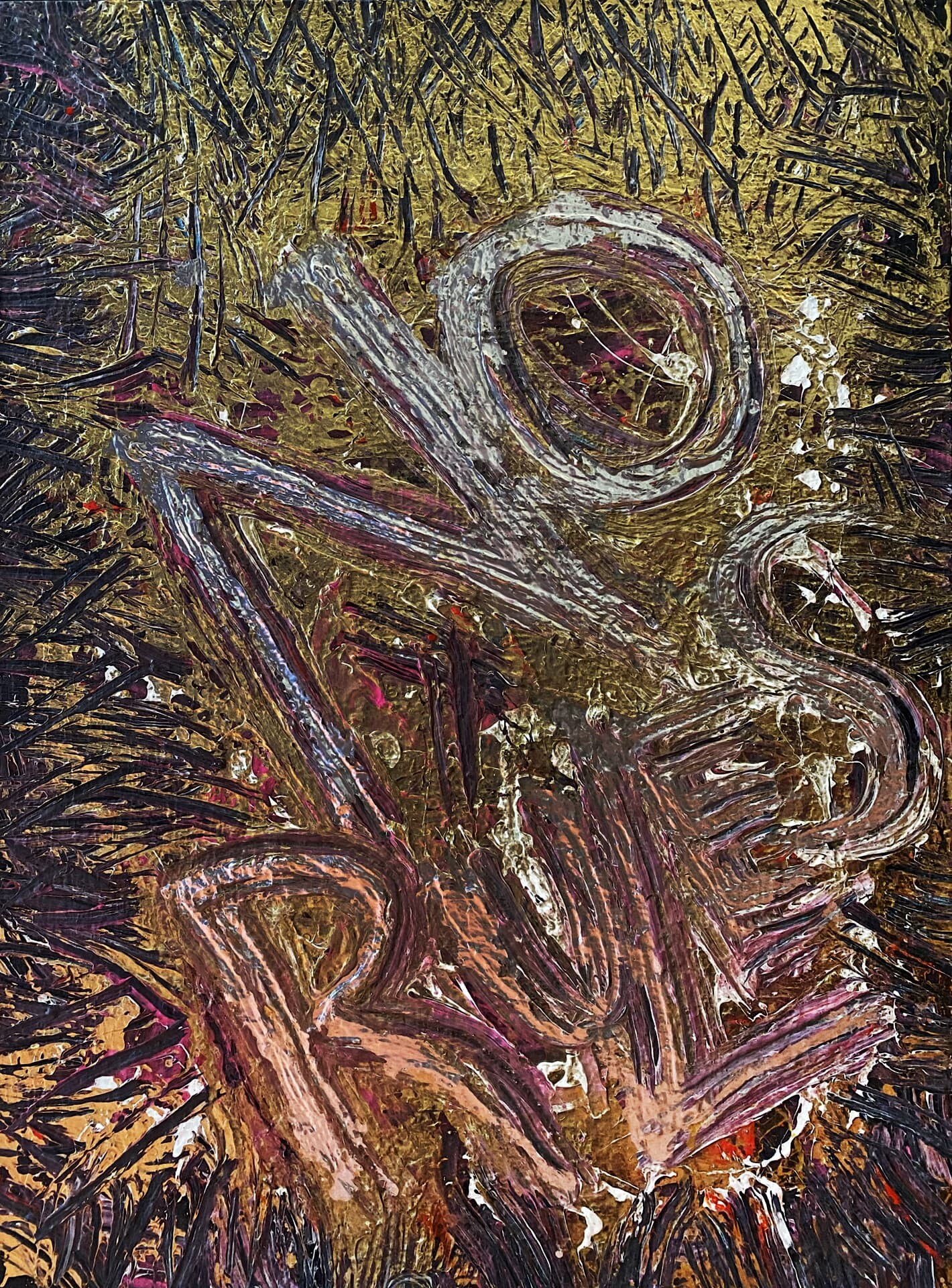 no rules, 2020, tuval üzerine karışık teknik, 100 cm x 70 cm