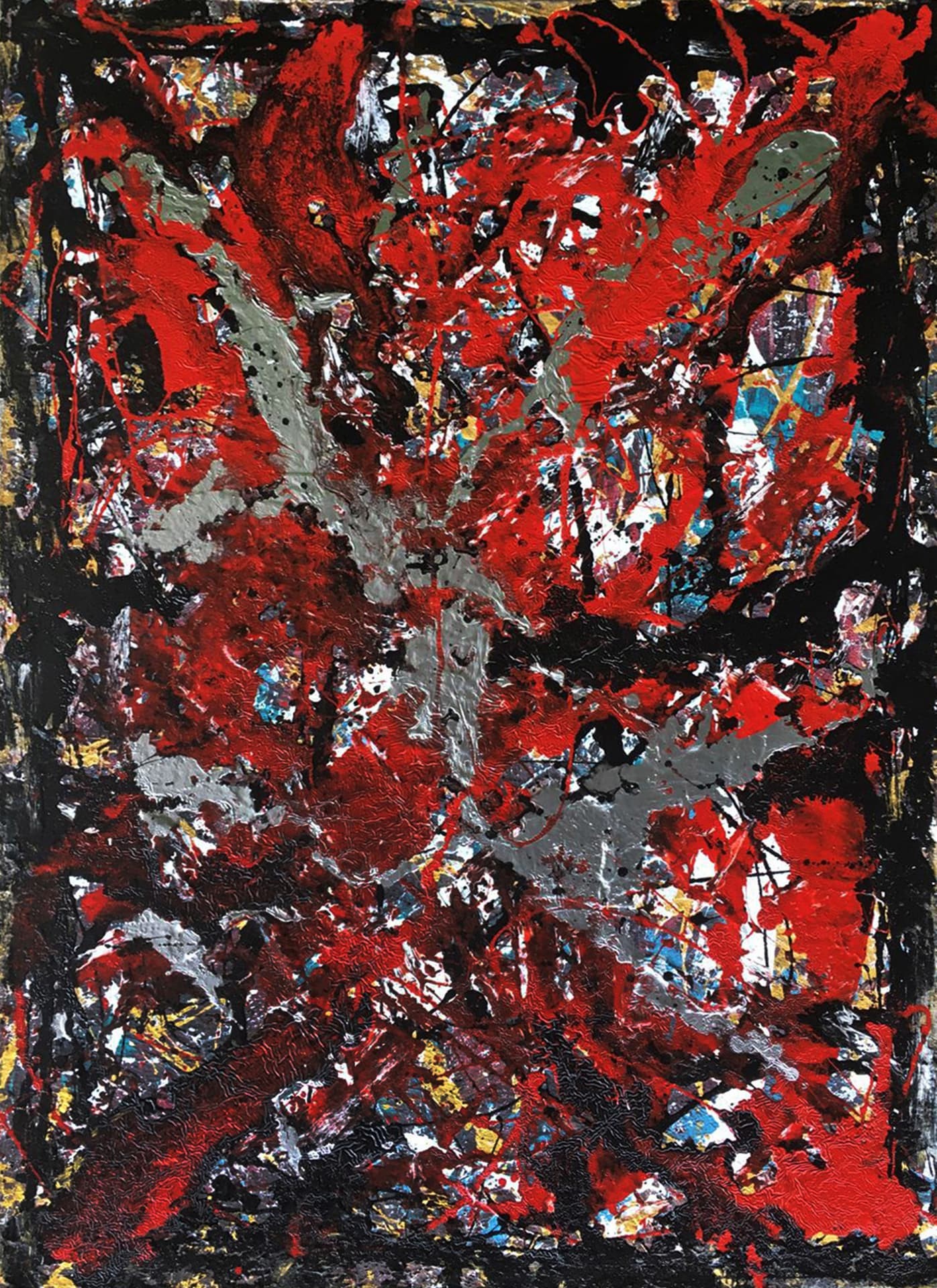 Özge Gürkan - rebel, 2020, tuval üzerine karışık teknik, 100 cm x 70 cm