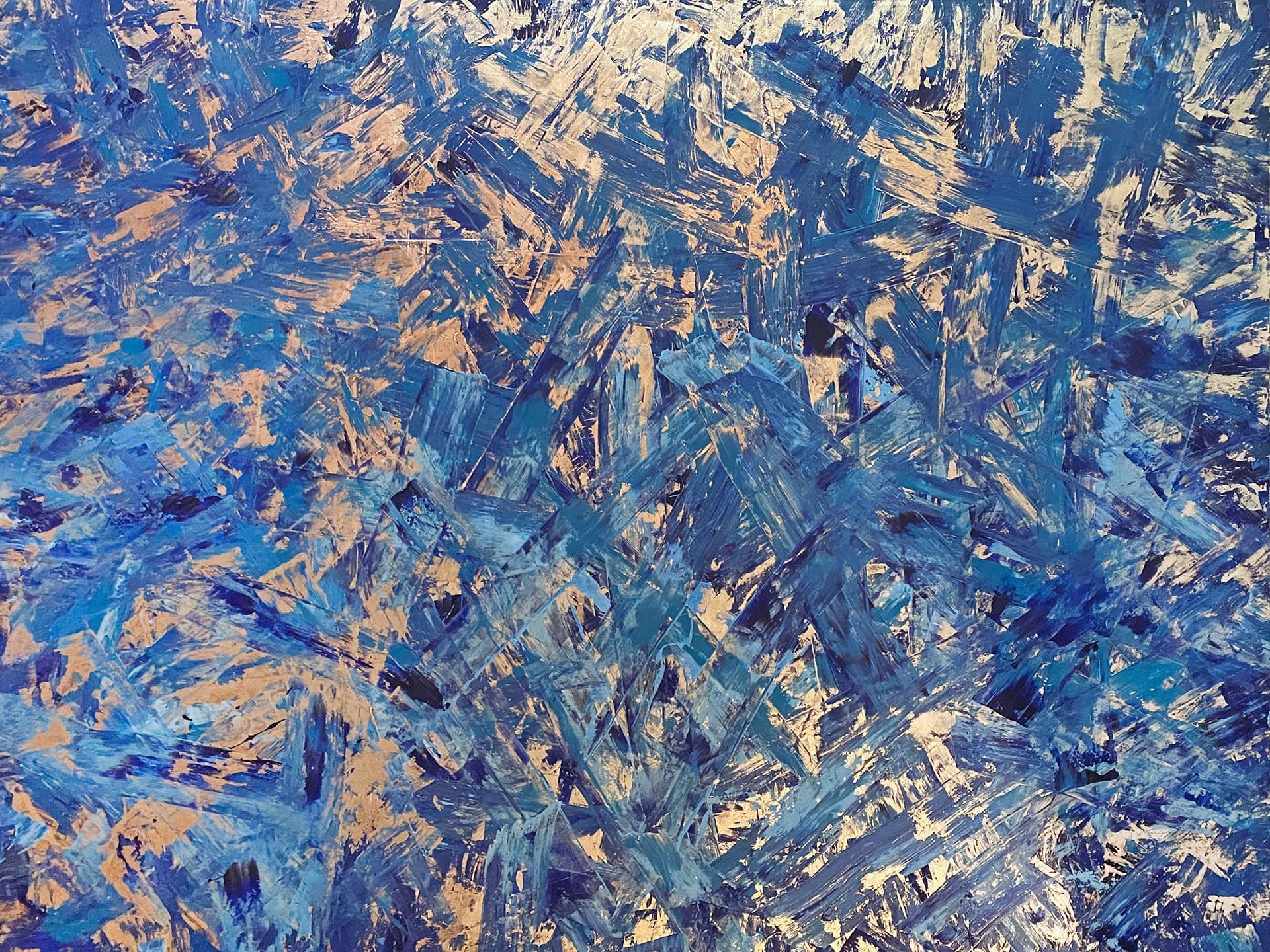 Özge Gürkan - silver moon, 2020, tuval üzerine karışık teknik, 150 cm x 200 cm