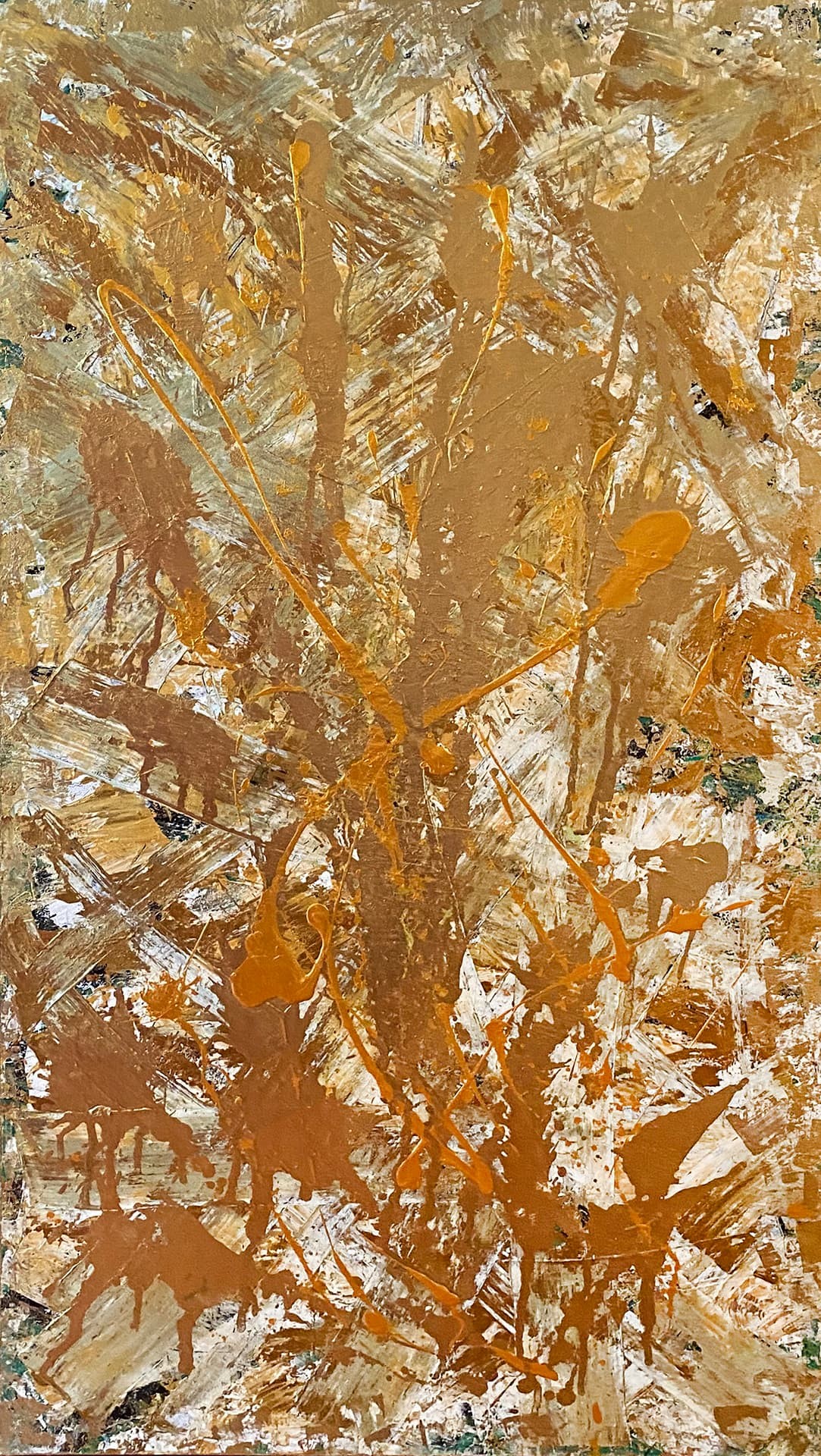 Özge Gürkan-Beautiful Stranger, 2020, tuval üzerine karışık teknik, 150 cm x 70 cm