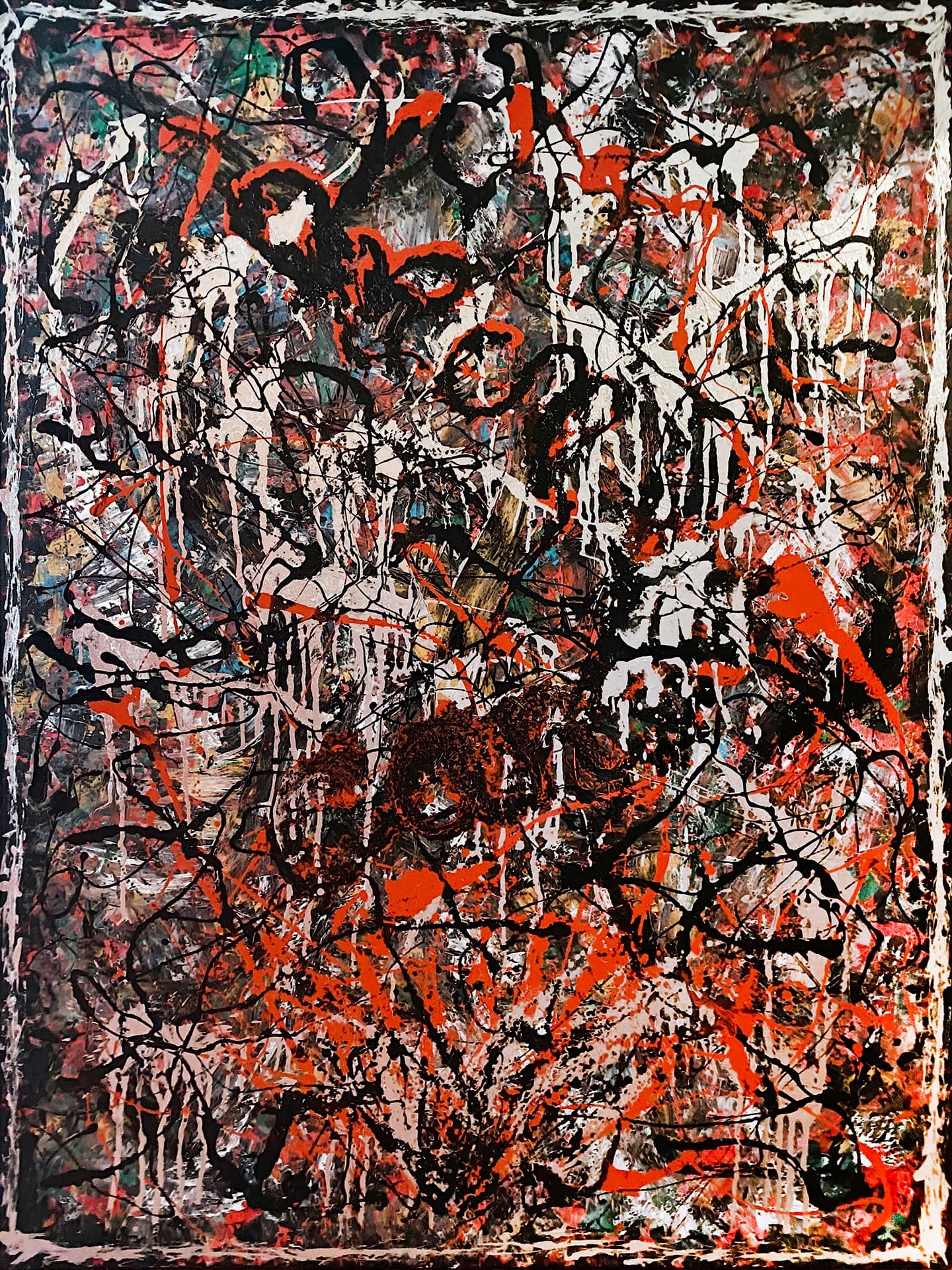Özge Gürkan-dem canda, 2020, tuval üzerine karışık teknik, 200 cm x150 cm