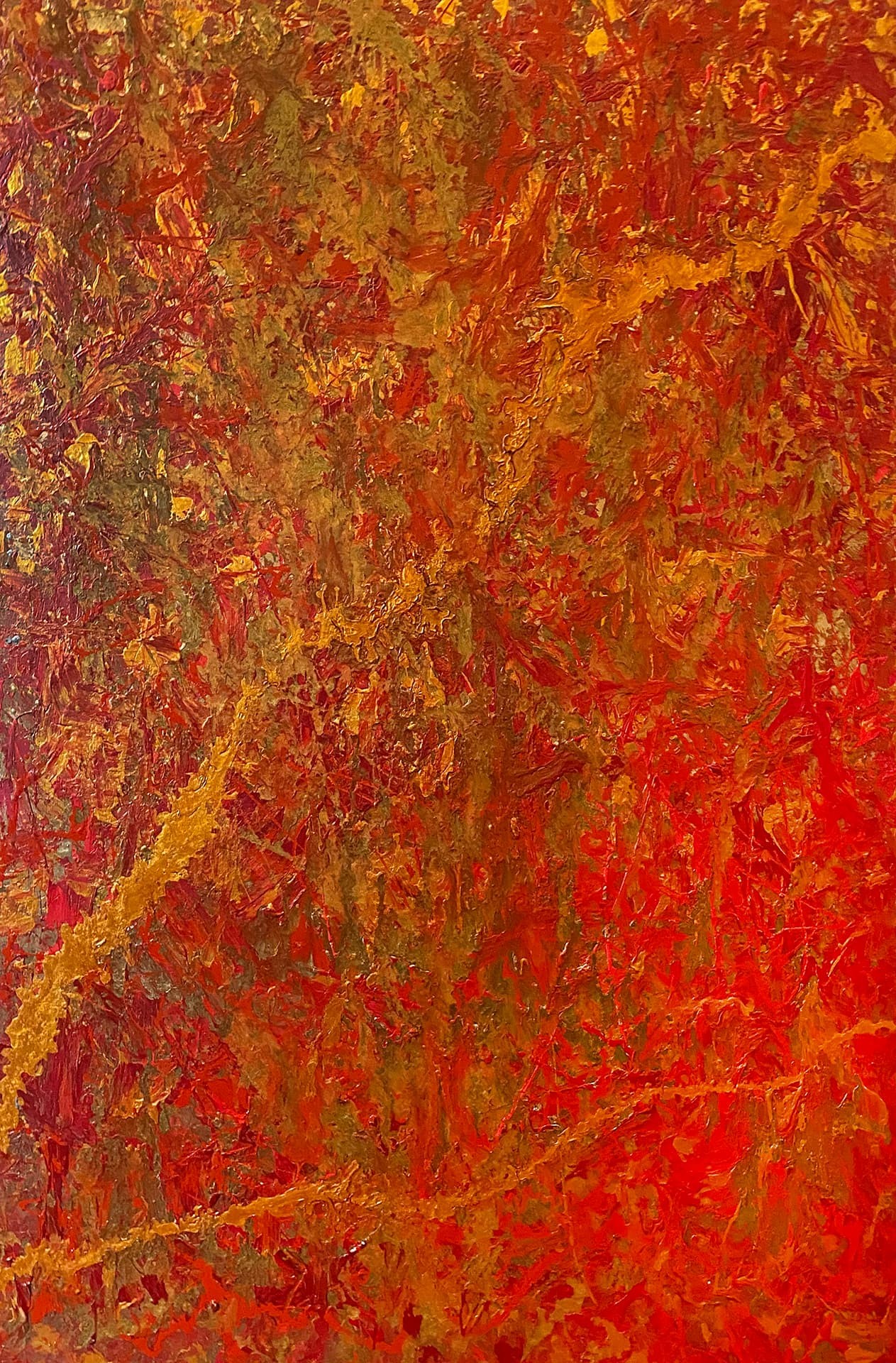 Özge Gürkan - arafta, 2021, tuval üzerine karışık teknik, 140 cm x 100 cm