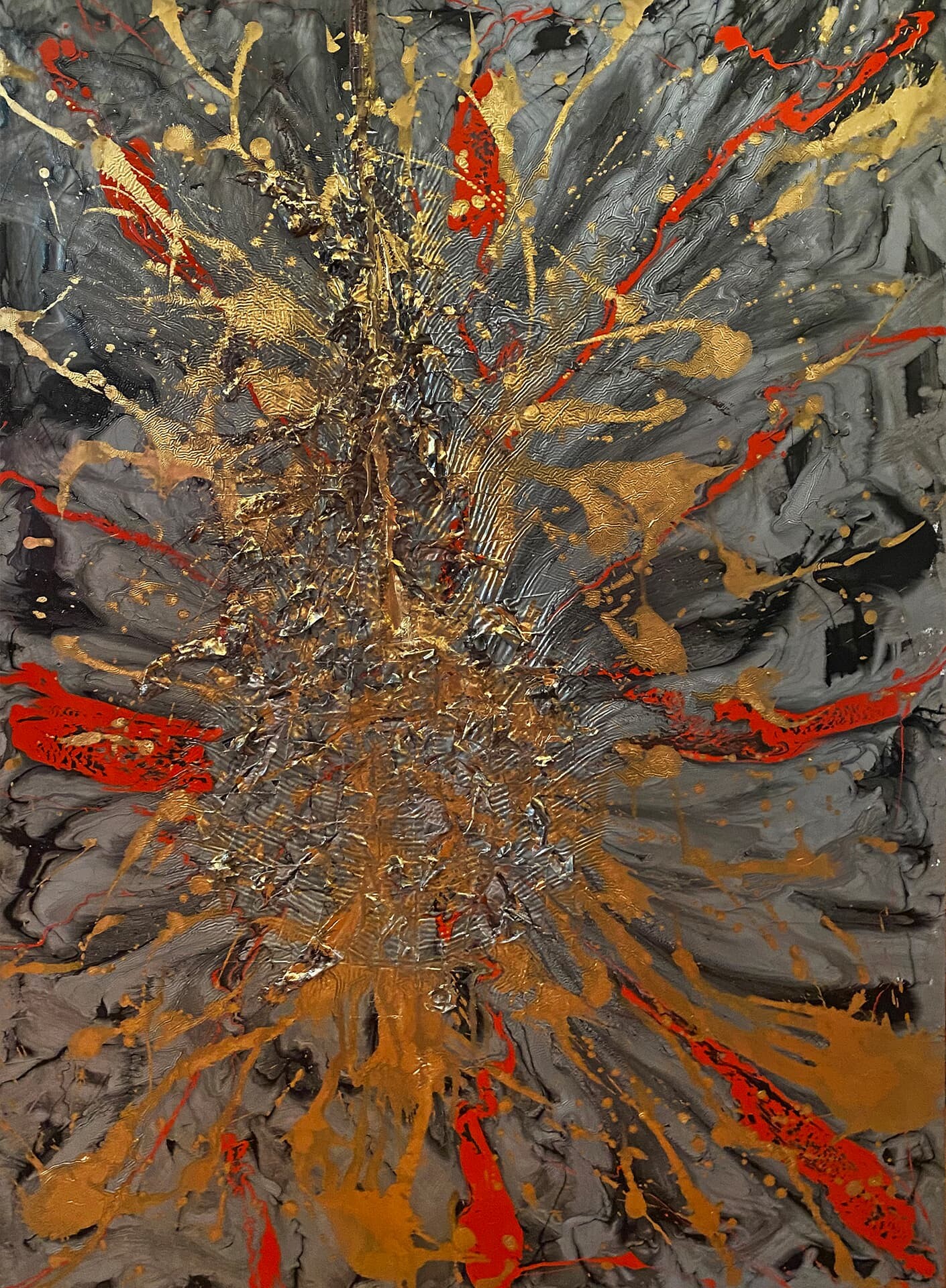 Özge Gürkan - Varoluş, 2021, tuval üzerine karışık teknik, 140 cm x 100 cm