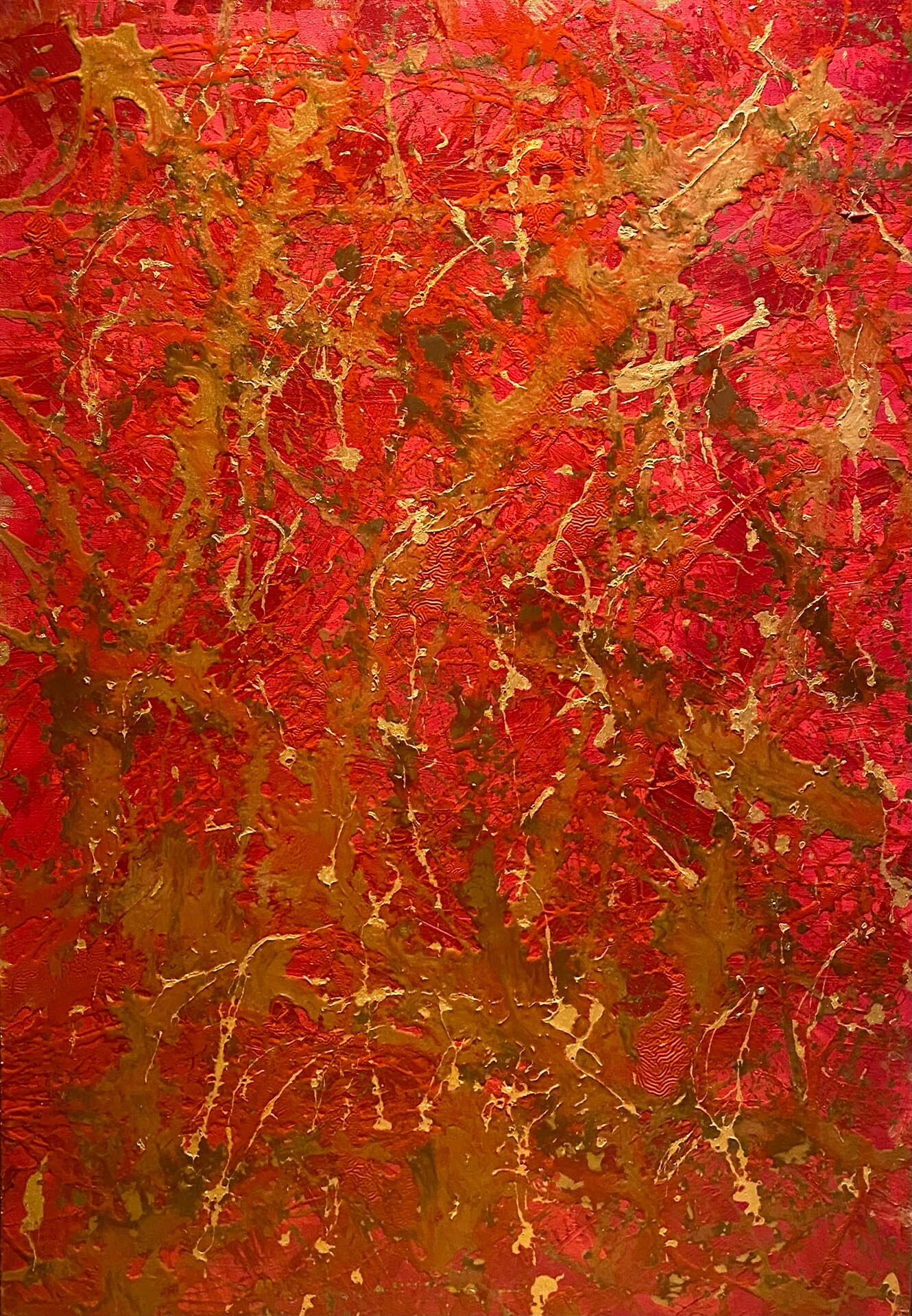 Özge Gürkan - Twin Flame, 2021, tuval üzerine karışık teknik, 140 cm x 100 cm