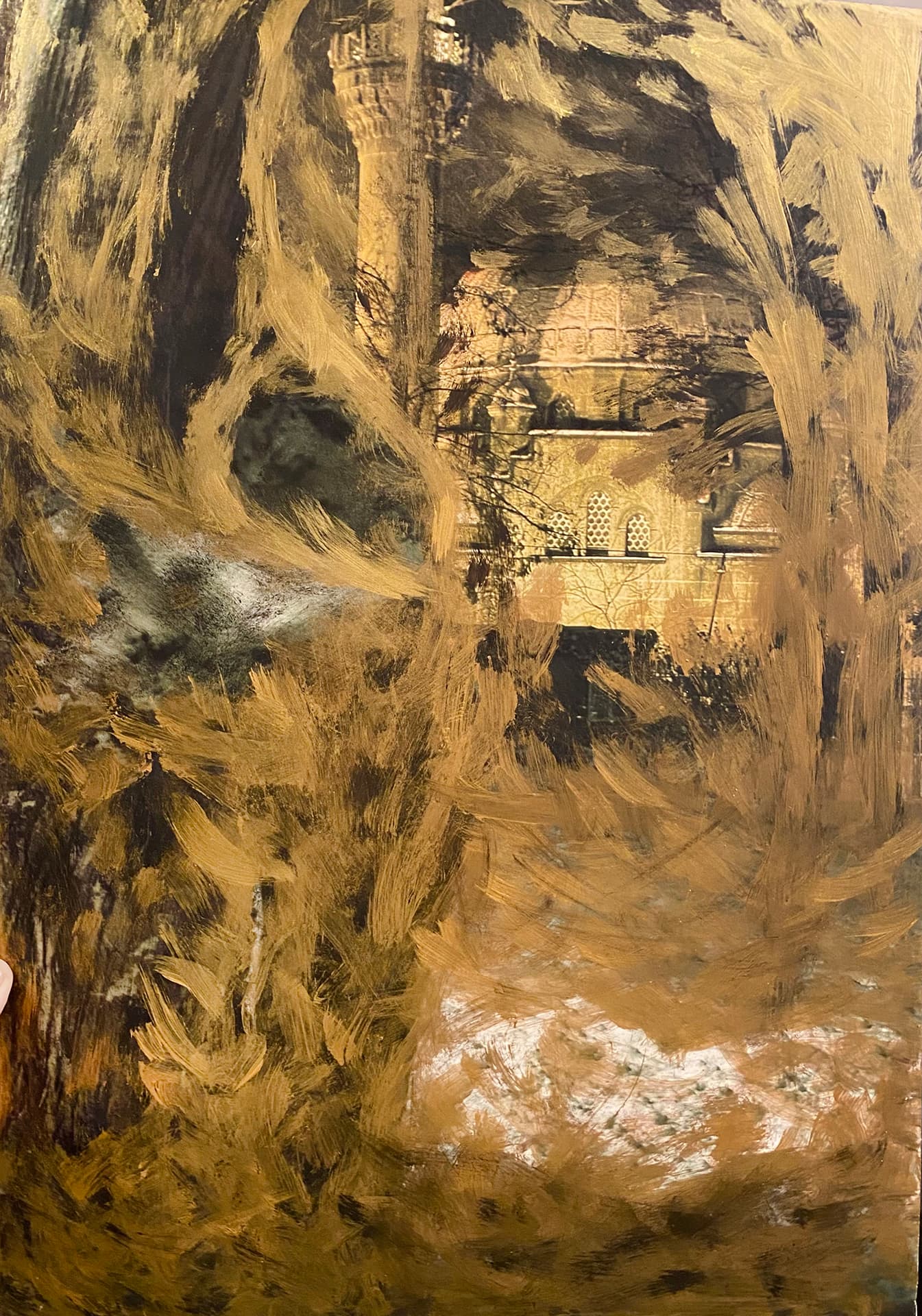 Özge Gürkan - İstanbul, 2021, kağıt üzerine karışık teknik, 40 cm x 30 cm